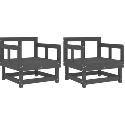Maison Chic Vrtni stoli - Stol za vrt 2 kosa siva trdna borovina JS1327, (21877674)