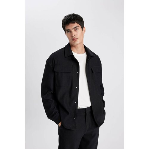Defacto Relax Fit Shirt Collar Pleated Shirt Jacket Slike