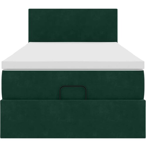  Otomanski krevet s madracem i LED tamnozeleni 90x200 cm bar&amp;scaron;un Slike