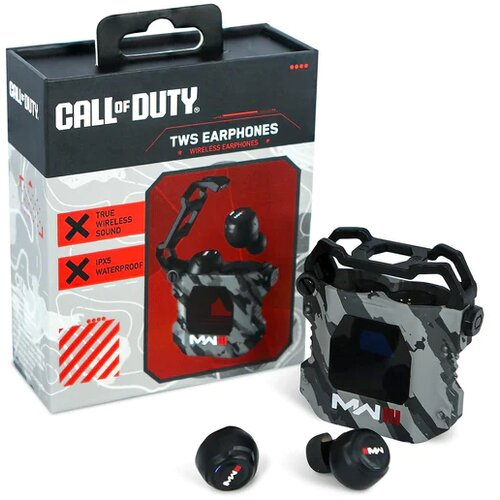 Call of Duty MW3 brezžične u&scaron;esne slu&scaron;alke TWS Black Camo za Switch & PC & mobilne naprave OTL Cene