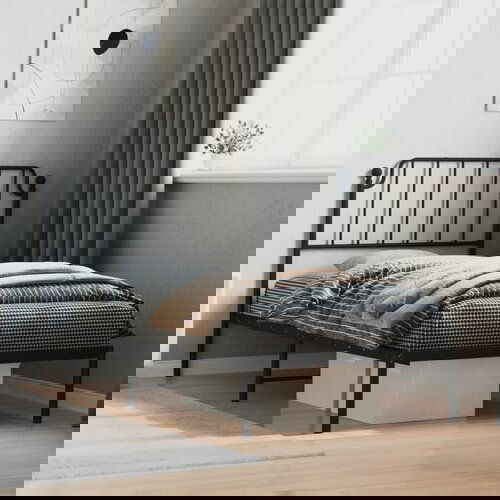 vidaXL Metalni okvir za krevet s uzglavljem crni 90x190 cm Cene
