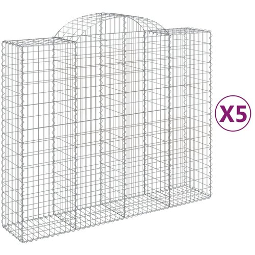  Lučne gabionske ko&amp;scaron;are 5 kom 200x50x160/180cm pocinčano željezo Slike