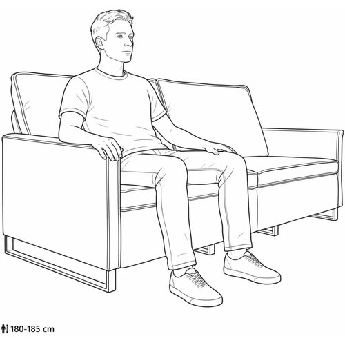 SOFA za 3 osobe Smeđa 220 x 81 x 82 cm Umjetni sued - Smeđa 210 cm Slike
