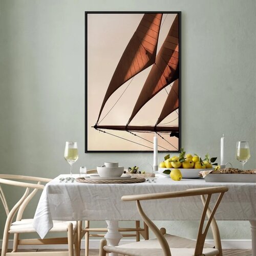 Slika - Sea Wind (1 Part) Vertical 80x120 U crnom drvenom okviru Cene
