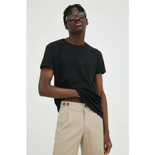 Samsoe Samsoe Pamučna majica boja: crna, glatki model
