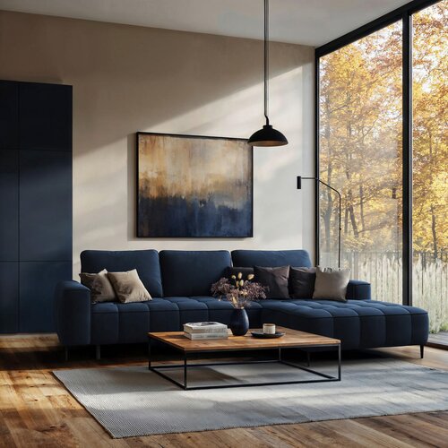 Livetastic KOTNA GARNITURA S POSTELJNO F, temno modra tekstil Cene