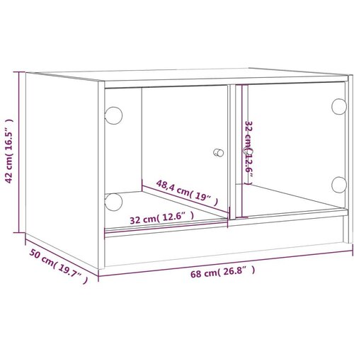 vidaXL Stolić za kavu sa staklenim vratima bijeli 68x50x42 cm Cene