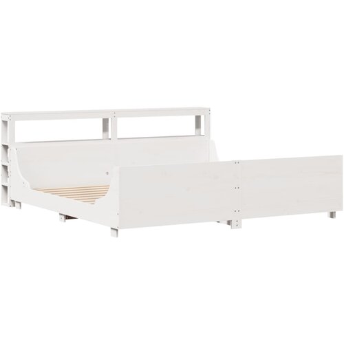 VidaXL Okvir kreveta bez madraca bijeli 200x200 cm od masivne borovine Slike