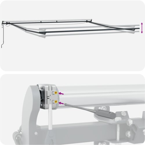 VidaXL Automatska uvlačiva tenda s LED bijela 400x350 cm, Tenda zamjenska tkanina za okvir 4x3.5 m bijela Slike