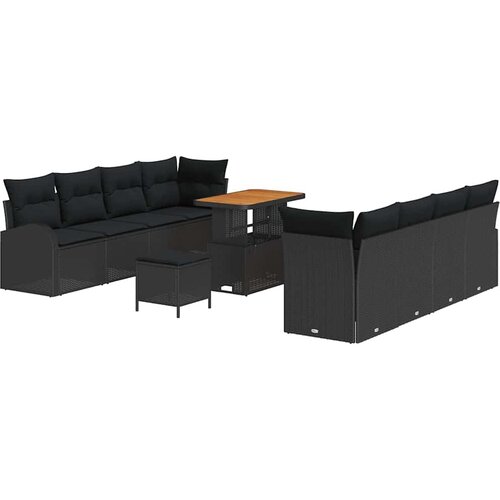  Sjedeća garnitura za vrt 11 kom. 10-Broj sjedala Crna 90 x 55 x 71 cm Slike