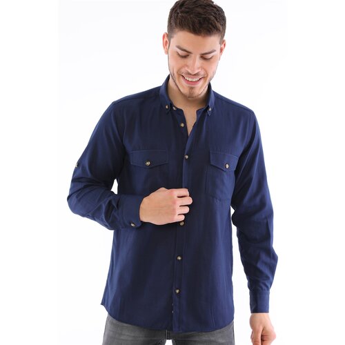 Dewberry G722 MEN&amp;#039;S SHIRT-NAVY BLUE Slike