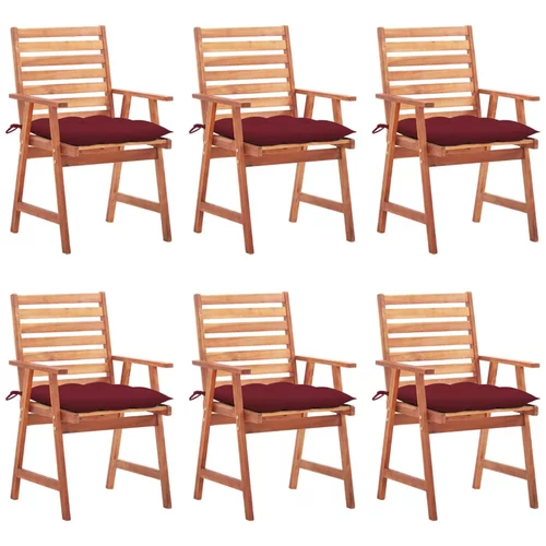  zunanji jedilni stoli 6 kosov z blazinami trden akacijev les