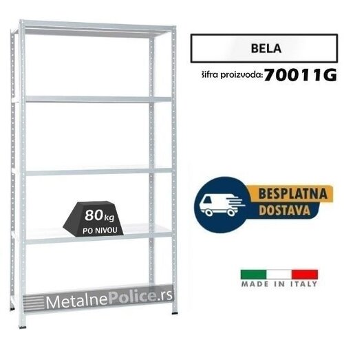  Polica metal-metal 187x100x40cm, 5x80kg Bela - vijak Cene