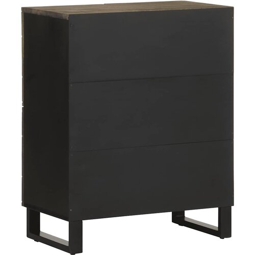  Komoda crna 60x33x75 cm Puno drvo Mango Slike