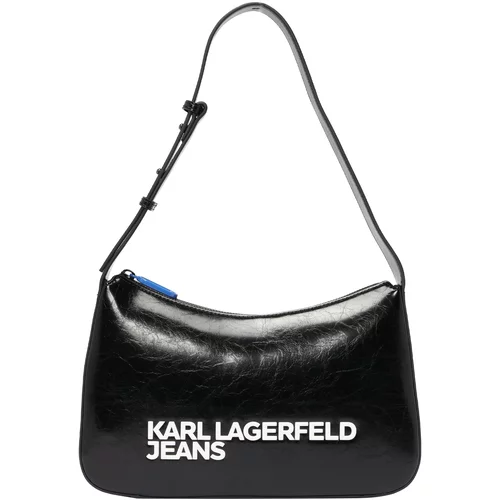 KARL LAGERFELD JEANS Torba za na rame 'Essential' crna / prljavo bijela