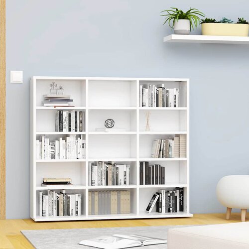 Ormarić za CD-ove bijeli 100 x 23 x 89,5 cm konstruirano drvo Slike