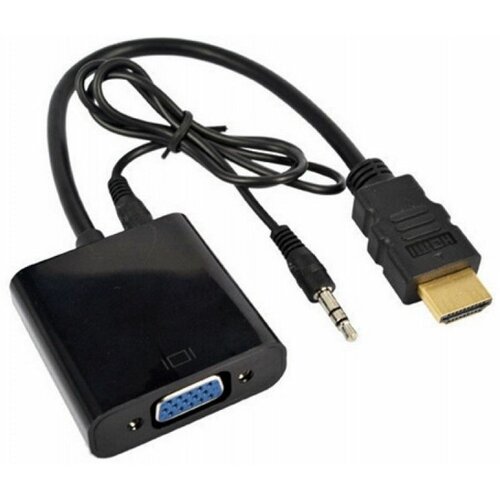 E-green Adapter HDMI (M) - VGA D-sub (F) + Audio kabl 3.5mm (M/M) crni Slike