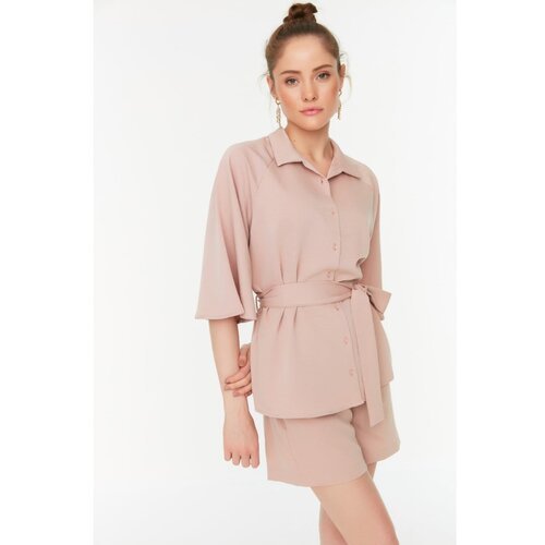 Trendyol Dried Rose Lacing Detailed Shirt Slike