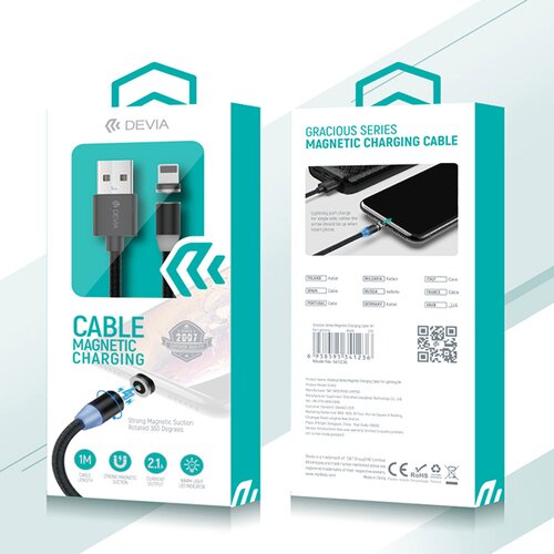USB Devia Gracious Series Magnetic Cable Micro crni Slike