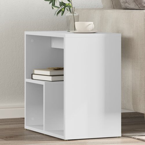 VidaXL Stranska mizica bela 50x30x50 cm iverna plo&amp;scaron;ča Slike