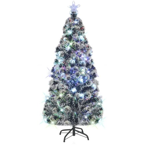 vidaXL Umetna novoletna jelka s stojalom / LED 180 cm optična vlakna Cene