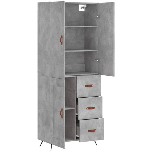  Visoka komoda siva betona 69,5x34x180 cm od konstruiranog drva Slike