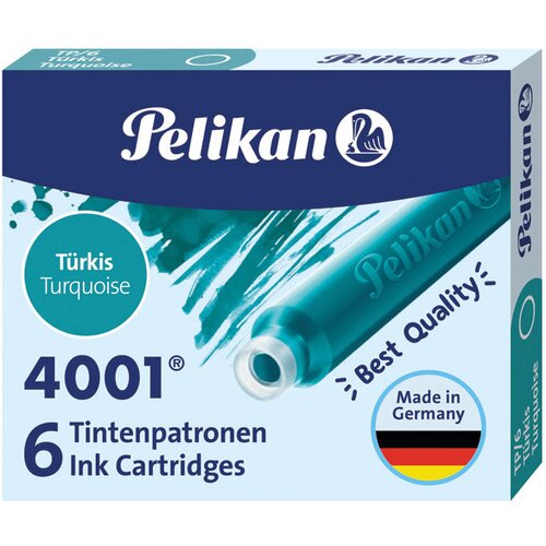  Tinta za nalivpero patrone pk6 4001 pelikan 301705 tirkiz Slike