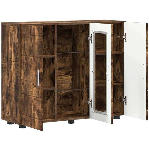 VidaXL Strani &amp;scaron;al Dimljeni hrast 55.5 x 29 x 100 cm Konstruiran les Slike