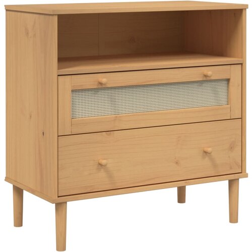 Maison Chic Komoda - Predalnik SENJA videz ratana rjava 80x40x80 cm trdna borovina, (21722267) Cene