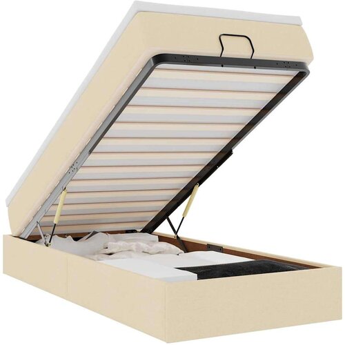 VidaXL otomanski okvir kreveta s madraca krem 80x200cm od tkanine Slike