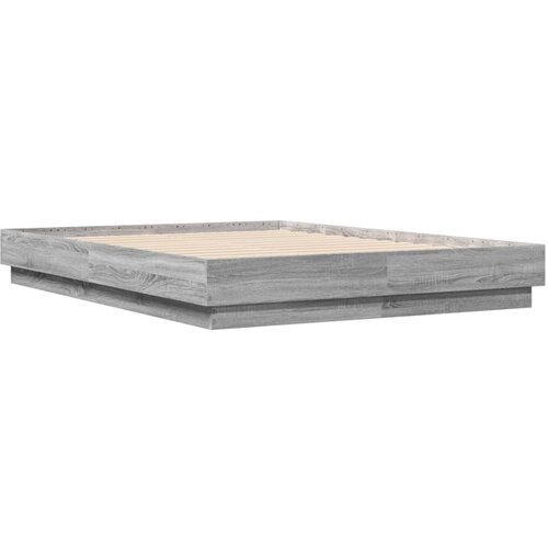 VidaXL Posteljni okvir siva sonoma 140x190 cm inženirski les, (21081901) Slike