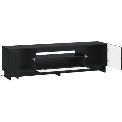  LED TV kabinet Crna Konstruirano drvo Slike