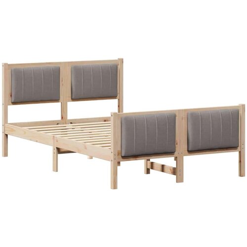VidaXL Okvir kreveta Smeđa i taupe 120 x 200 cm Masivna borovina Slike