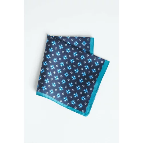 ALTINYILDIZ CLASSICS Men's Navy Blue-turquoise Patterned Handkerchief