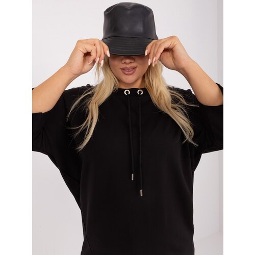 Fashion Hunters Black Loose Women's Plus Size Blouse Slike