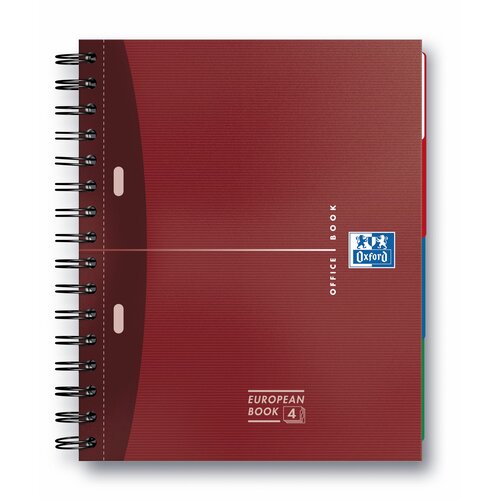 Oxford Sveska Office Essentials Europeanbook A4+ linije, 4 Subject bordo Slike