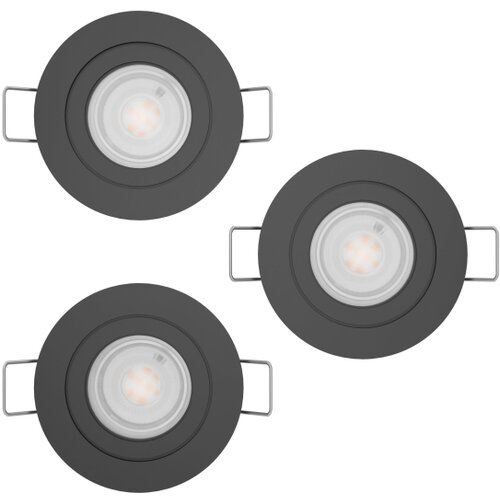 Eglo 902257 - komplet 3x led ugradnih spot svetiljki barranco 1xGU10/4,5W/230V crne Slike