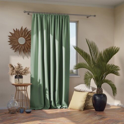Restilo Svetlo zelena zatemnitvena izolacijska zavesa 140x245 cm Pleat &amp;ndash; Slike