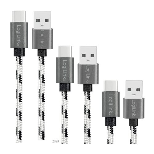 Logilink USB 2.0 Type C, C/M na USB - A/M, 3-pak set 0.5 m / 1 m / 2 m ( 5809 ) Slike