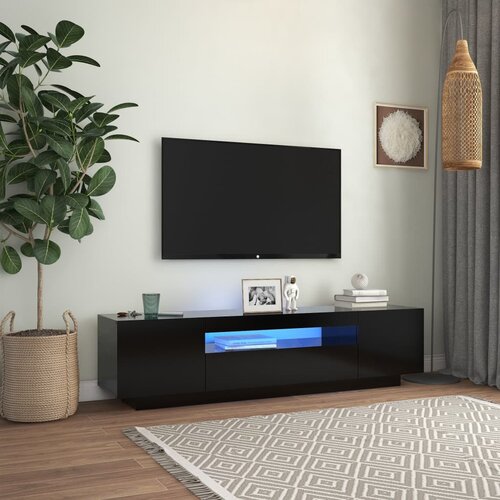 vidaXL TV ormarić s LED svjetlima crni 160 x 35 x 40 cm Cijene