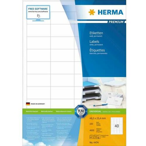 Herma etikete 48,5X25 A4/40 1/100 bela ( 02H4474 ) Cene