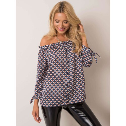 Sublevel Blouse-D52211W10987B-navy blue Cene