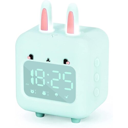 Venisymlis Otroška Budilka Z Nočno Lučko, Časovnikom, Dremežem, Sleep Trainer, USB Polnjenje, Zajček Dizajn, (22060608) Cene