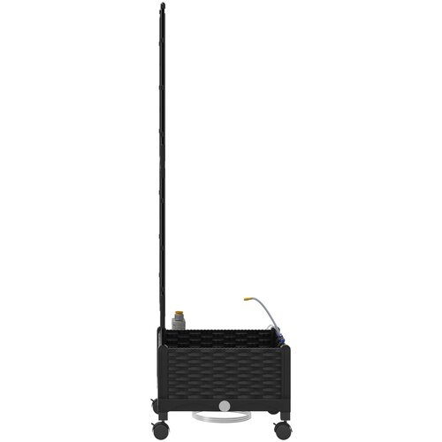  Vrtni planter s navodnjavanjem i kotačima Crna 40 x 40 x 132 cm Slike