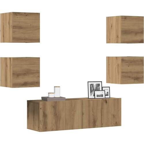 VidaXL TV omara 5-delna stenski artisan hrast inženirski les Slike