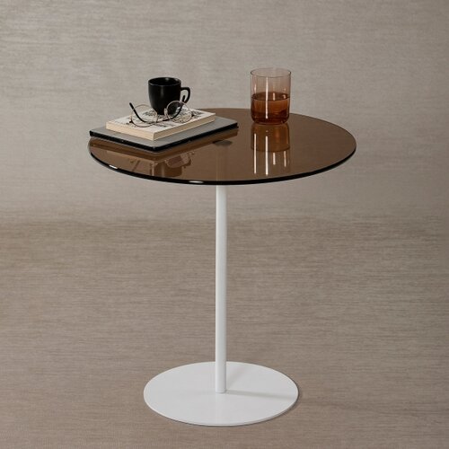 Woody Fashion chill-out - white, bronze whitebronze side table Slike