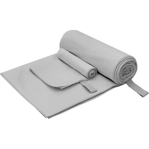  Set sportskih ručnika 2 pcs Siva tkanina Slike