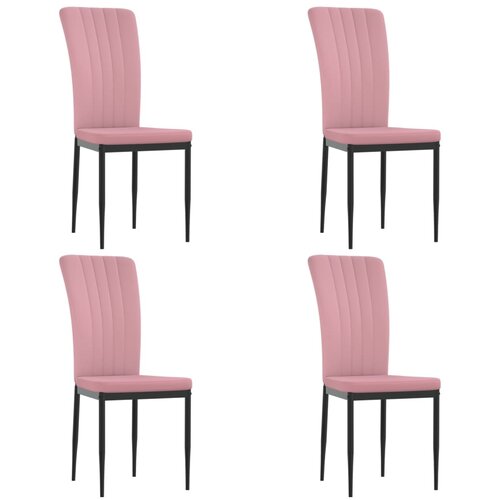 Maison Chic Jedilni stoli - Vzorci stoli 4 kosi roza žamet A856, (22032095) Slike