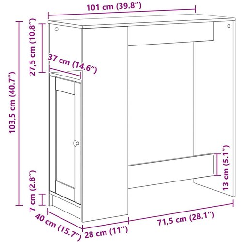  Stol za bar Crni hrast 101 x 40 x 103 5 cm Konstruirano drvo Slike