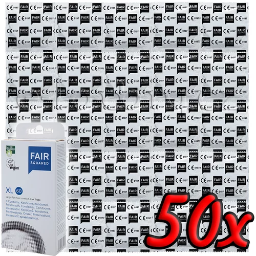 FAIR Squared XL 60 - Fair Trade Vegan Condoms 50 pack
